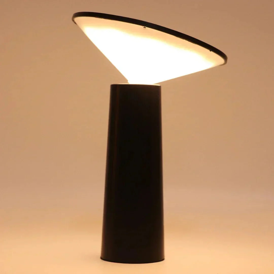 Skulpturel kegle silhuet genopladelig trådløs dæmpbar bordlampe