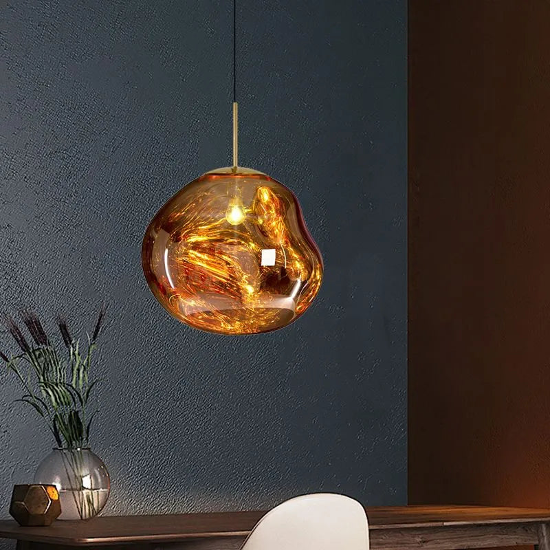Zora | Moderne abstrakt smeltet glas gennemsigtig pendellampe