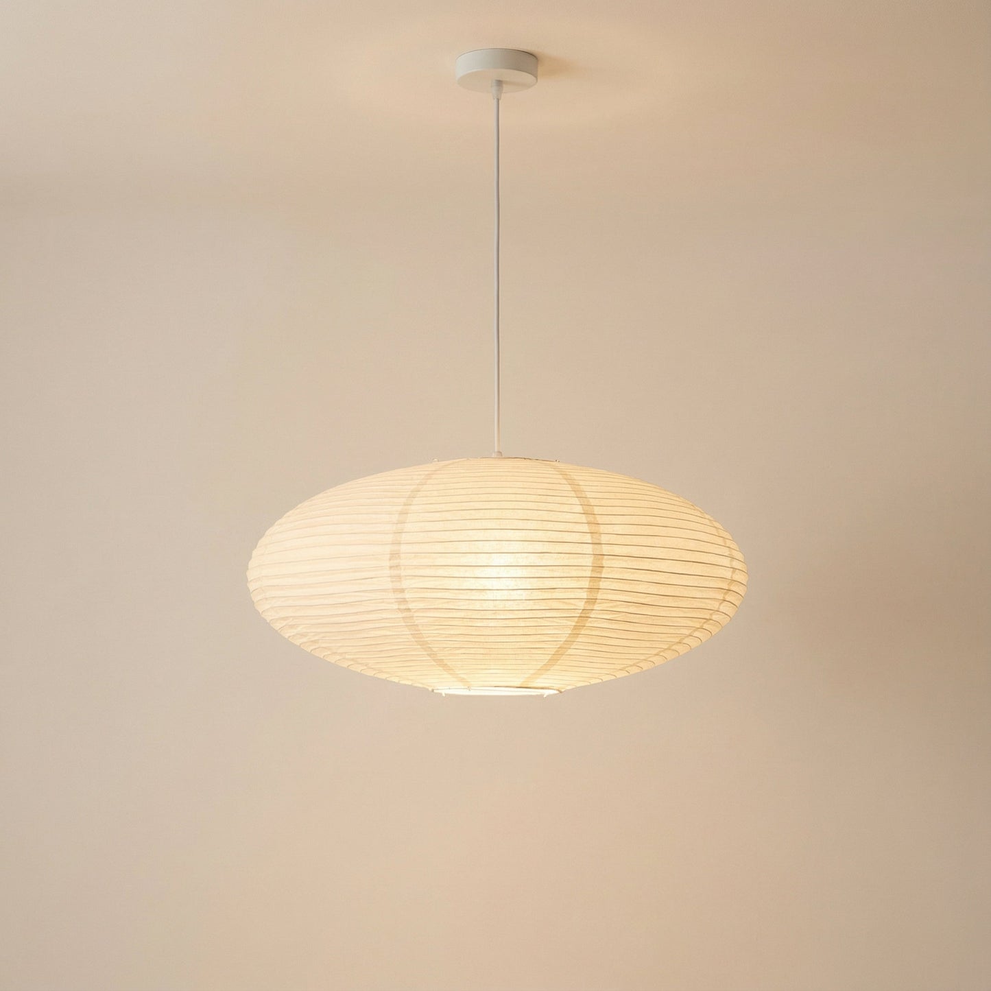 Zeni | Moderne oval Wabi Sabi papirpendellampe
