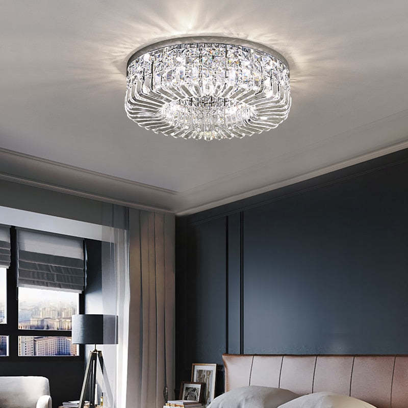 Elisse | Strålende geometrisk krystalblomst indbygningsloftlampe