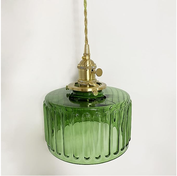 Viridis | Retro tekstureret glas cylinder pendellampe