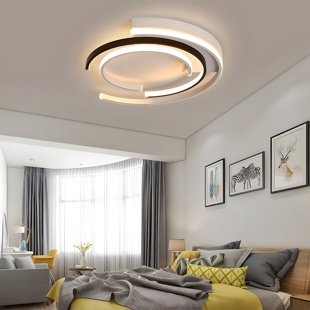 Eclipse | Moderne overlappende ring flush mount loftslampe