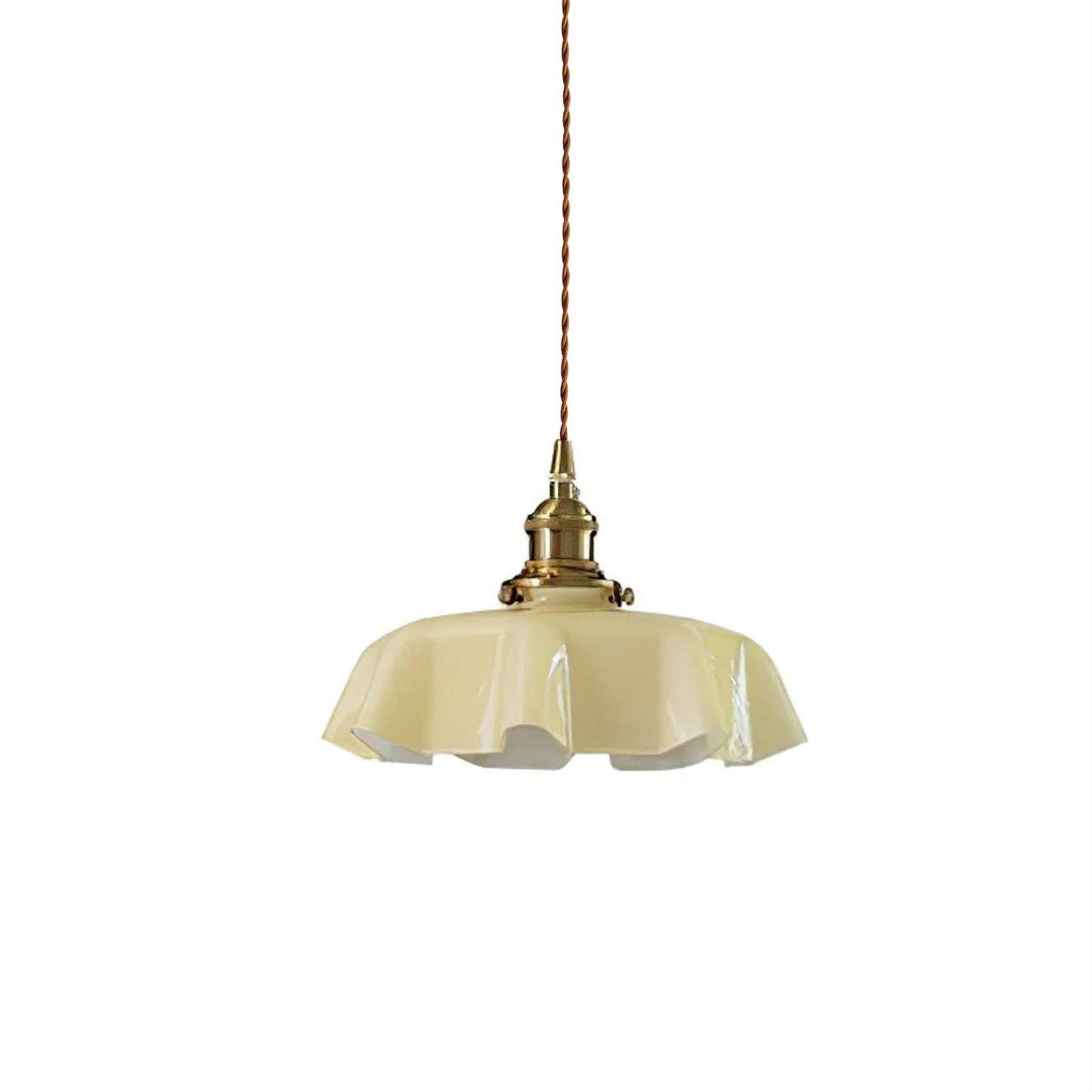 Kelvarna | Vintage plisseret glas fløjl pendellampe