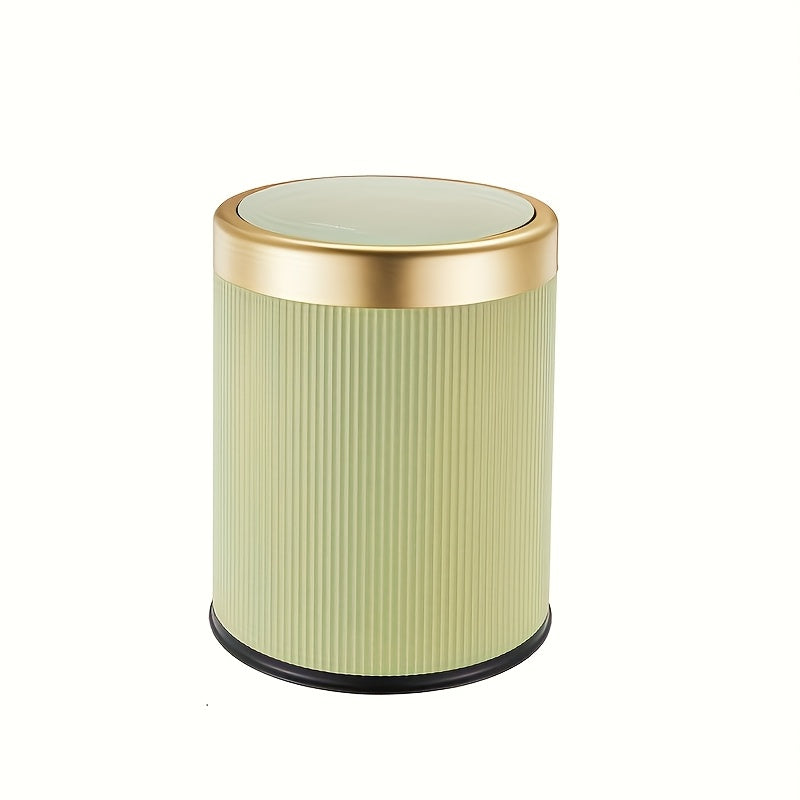 Elegant oval affaldsspand med pulverlakeret tryk-top og dobbelt indvendig spand