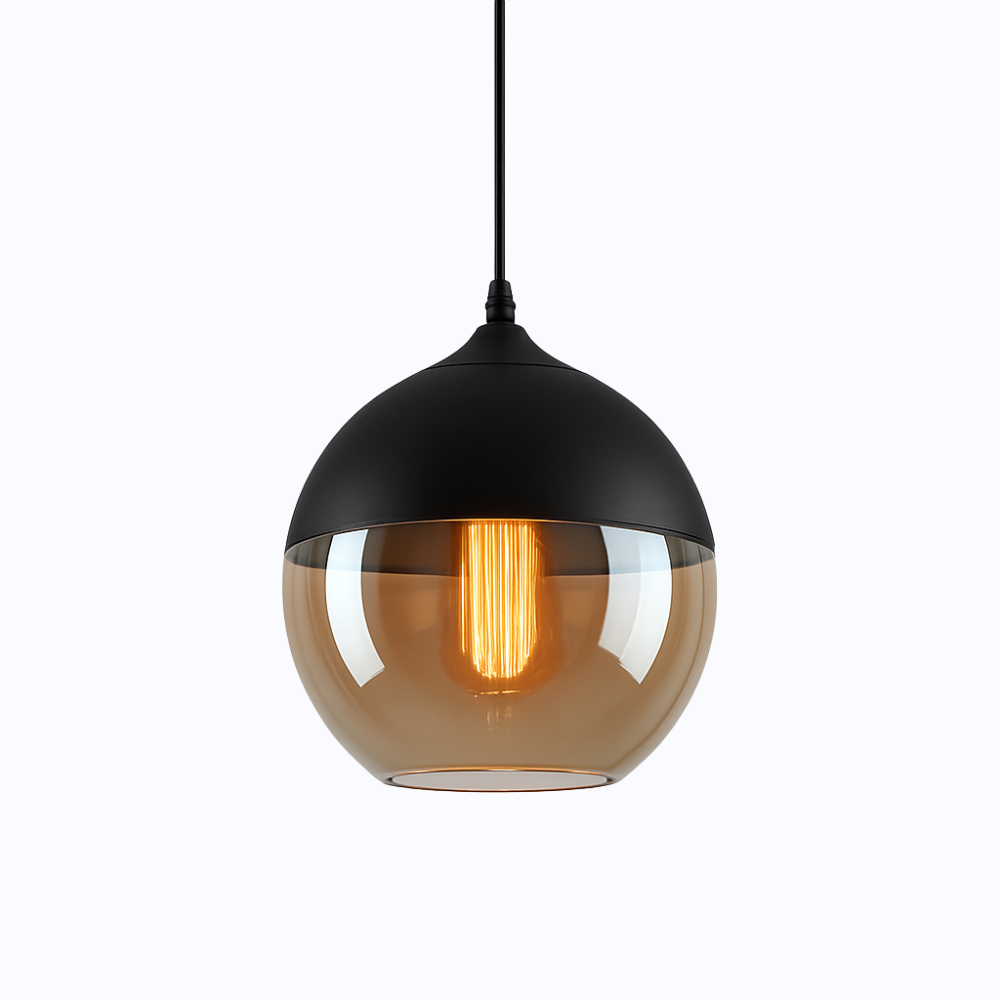 Verphine | Moderne industriel glas- og metalloftslampe