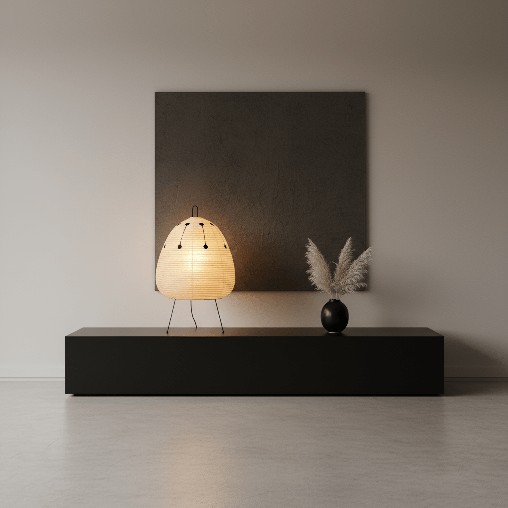 Kryntaleo | Japansk Ribbede Bambus Silhuet Oriental Accent Bordlampe