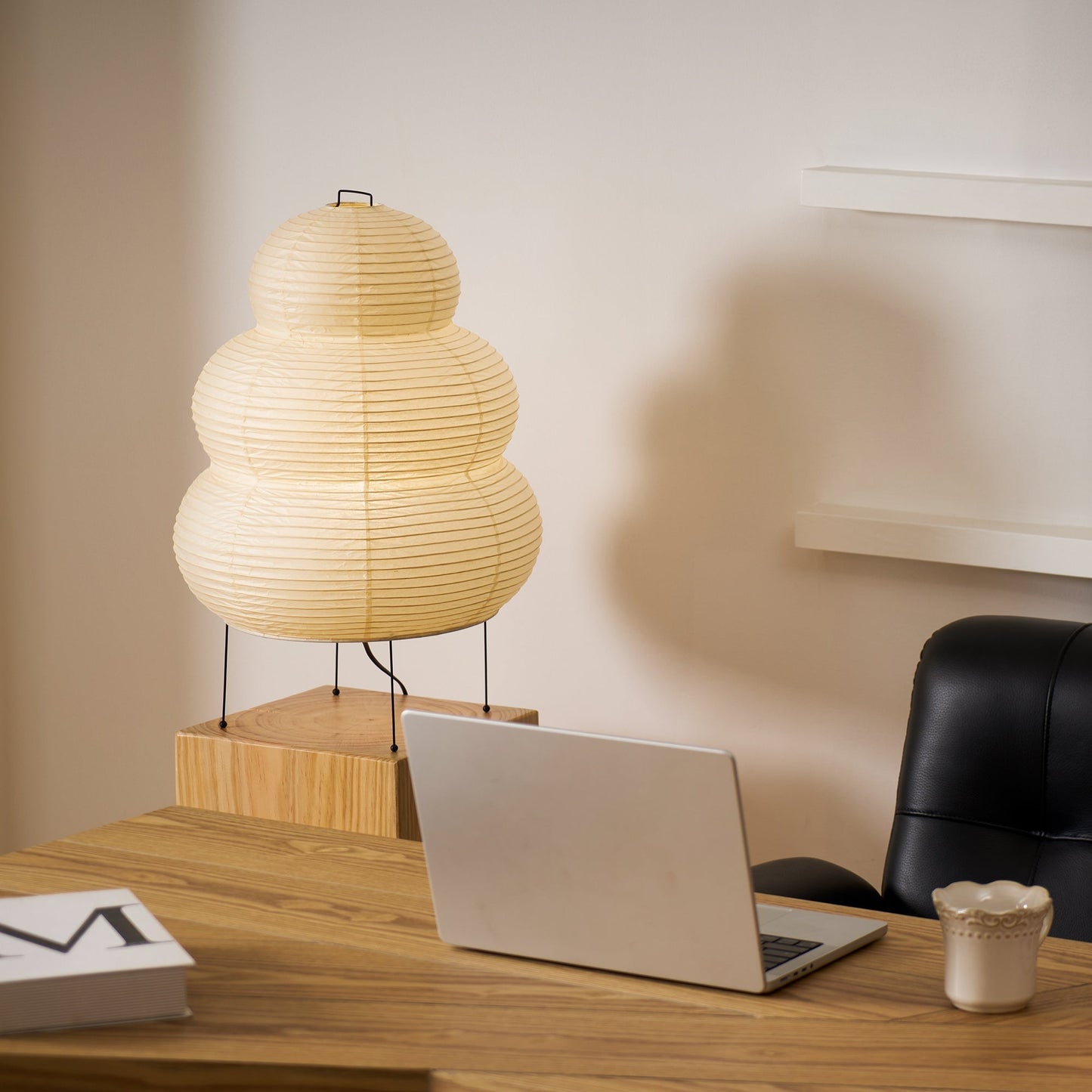 Kryntaleo | Japansk Ribbede Bambus Silhuet Oriental Accent Bordlampe