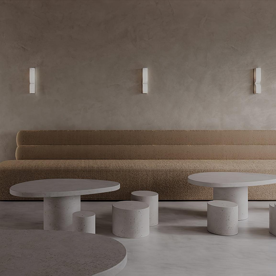 Marbrisso | Minimalistisk udskåret alabast sten væglampe