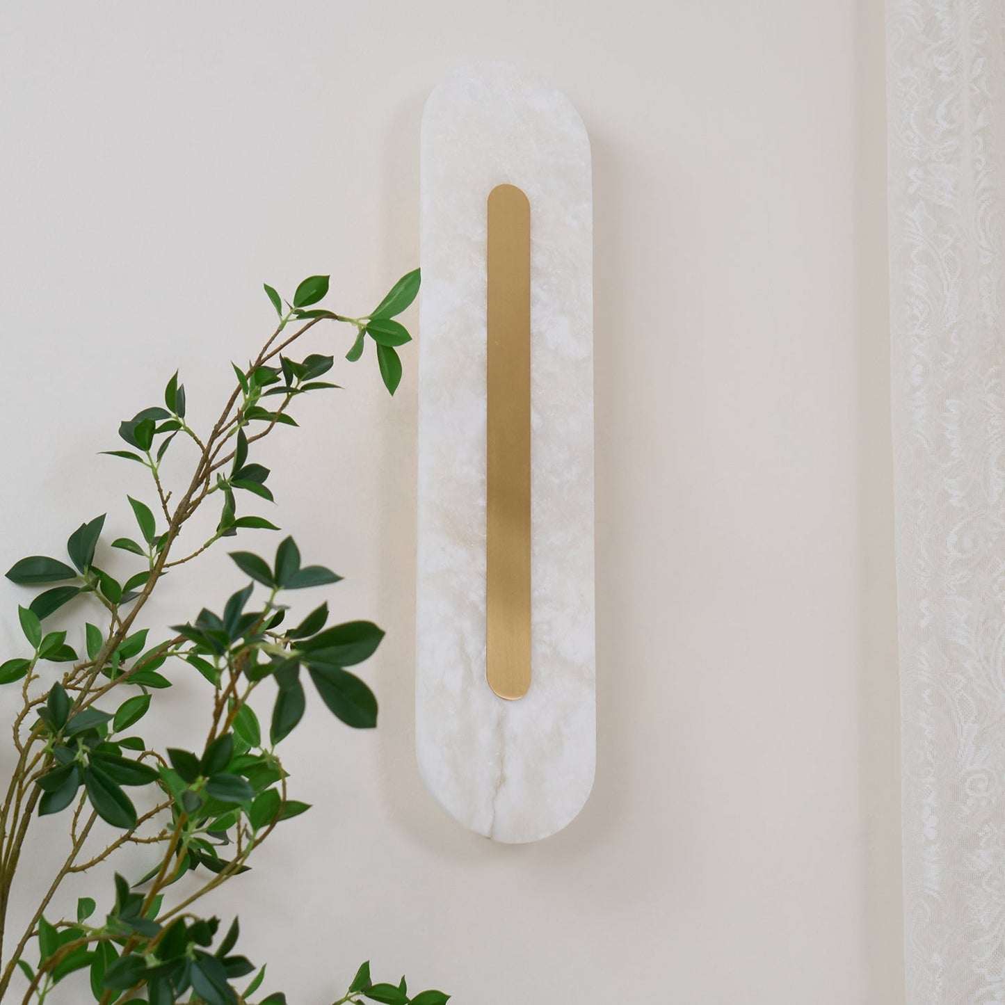 Corinthia | Alabaster cylindrisk gennemsigtig stenvæglampe