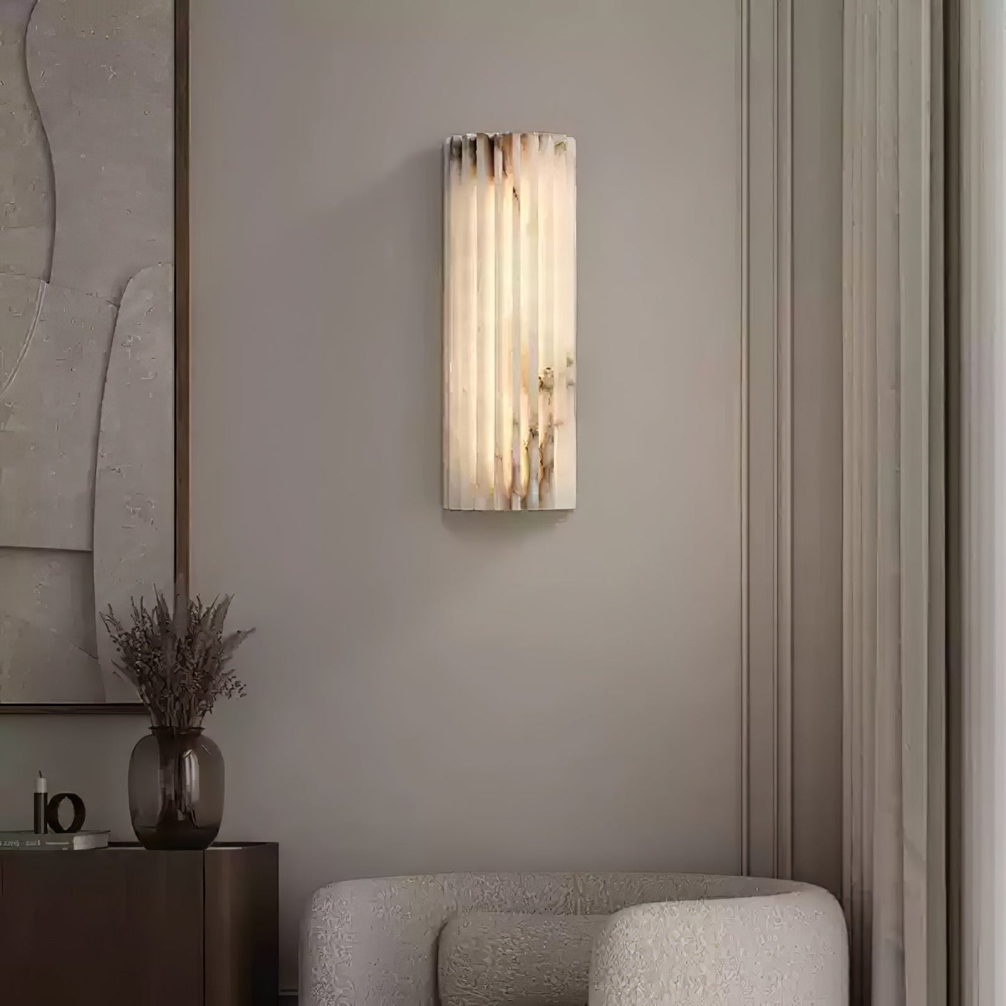 Orcari | Elegant rektangulær alabaster sten væglampe