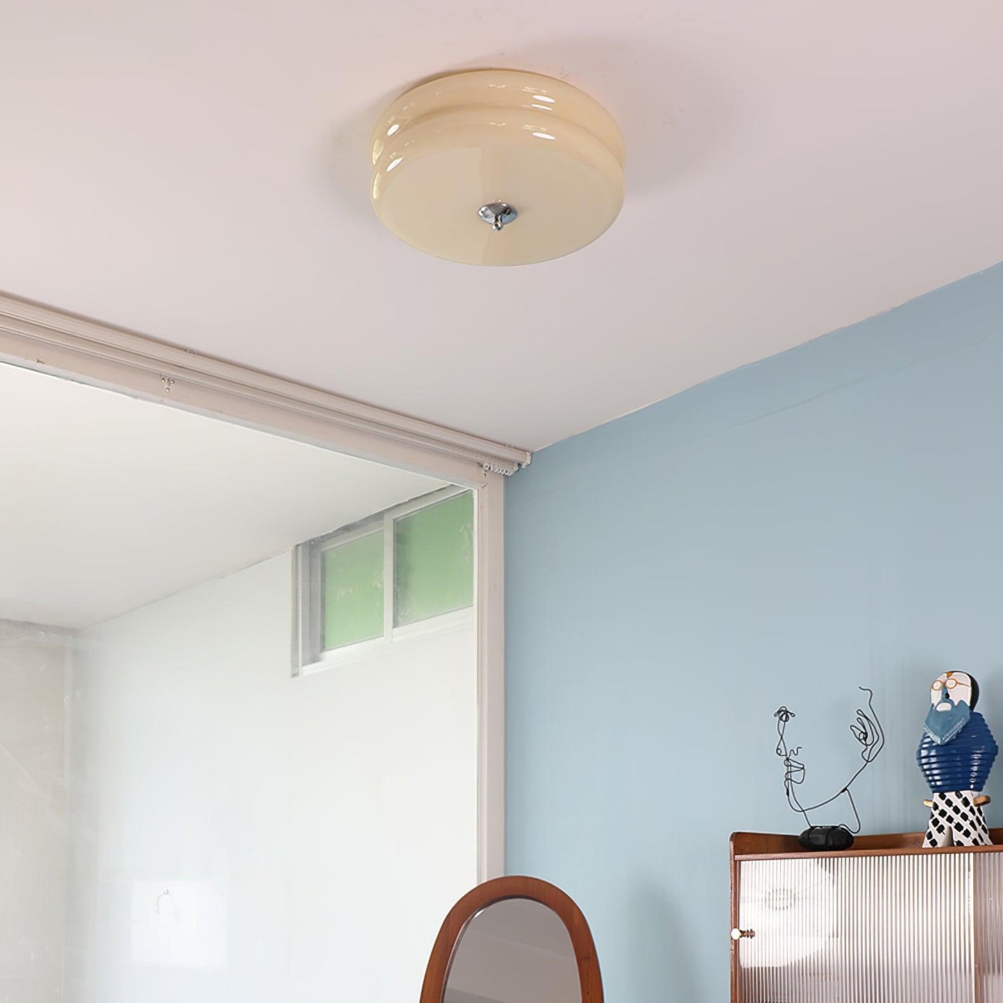 Crema | Vintage cremeglas flush mount loftslampe