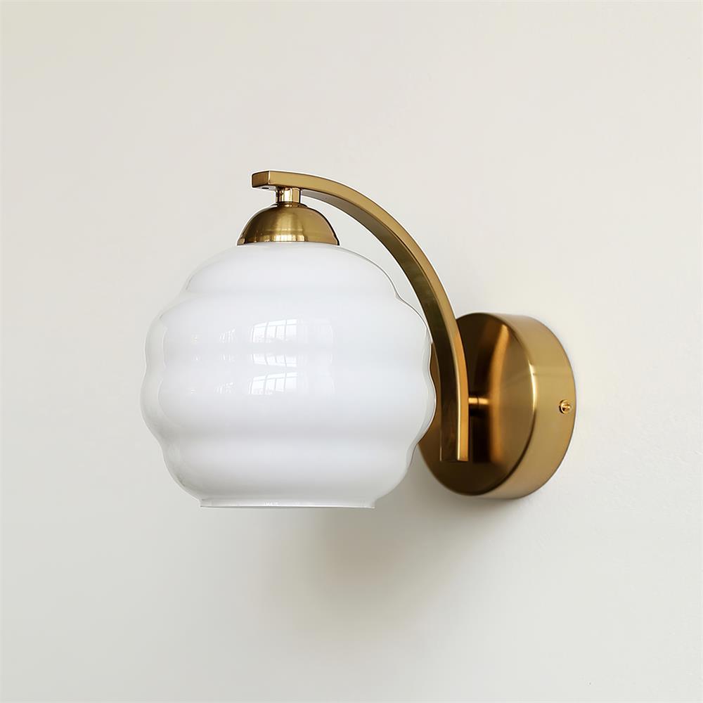 Thryndol | Ribbede glas kugle vintage væglampe