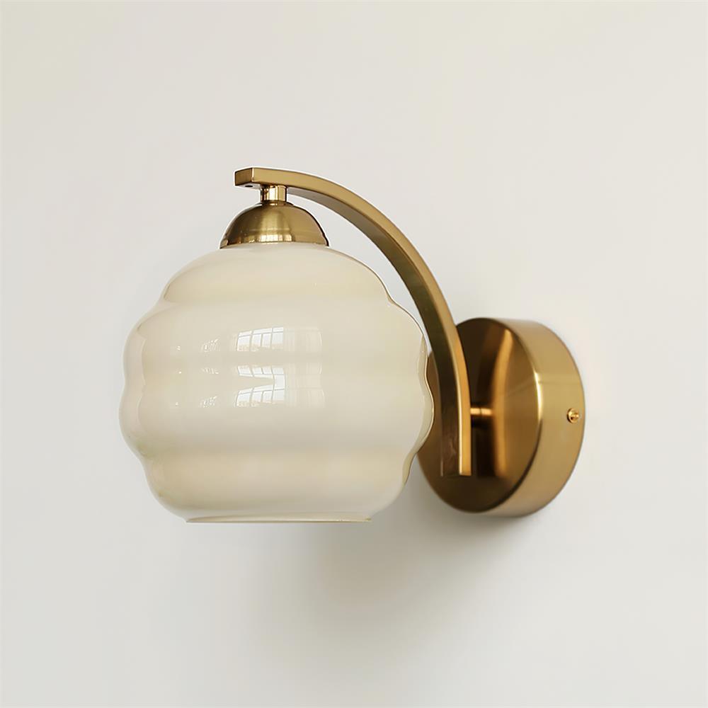 Thryndol | Ribbede glas kugle vintage væglampe