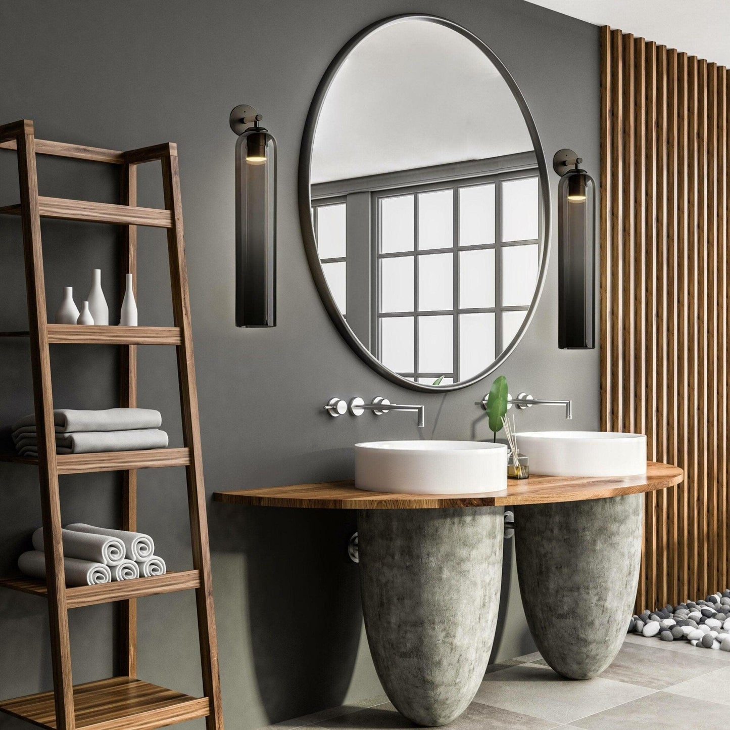 Luvia | Elegant cylindrisk art deco glas væglampe
