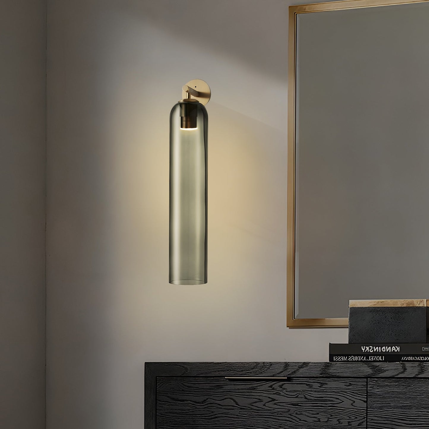 Luvia | Elegant cylindrisk art deco glas væglampe