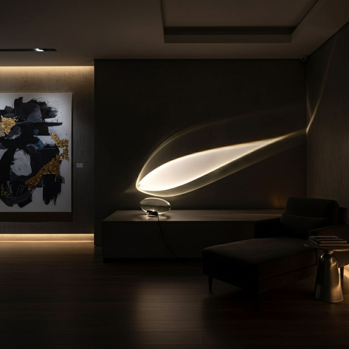 Vaelenoe | Skulpturel Oval Krystal Sten Bordlampe
