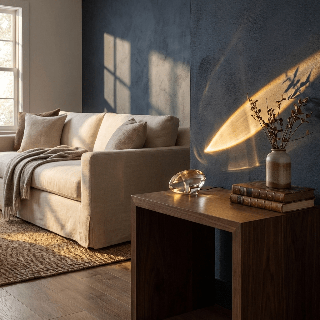 Vaelenoe | Skulpturel Oval Krystal Sten Bordlampe