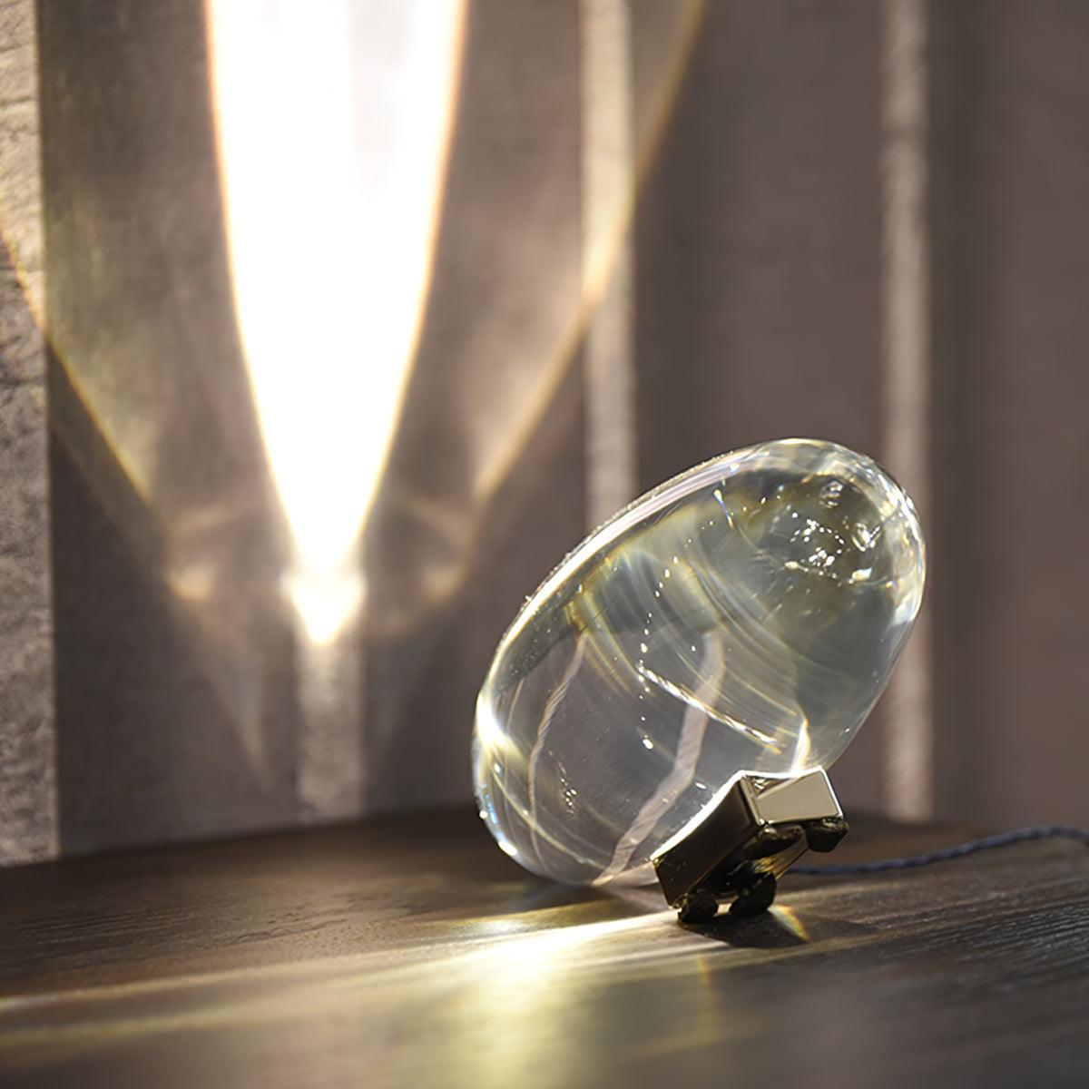 Vaelenoe | Skulpturel Oval Krystal Sten Bordlampe