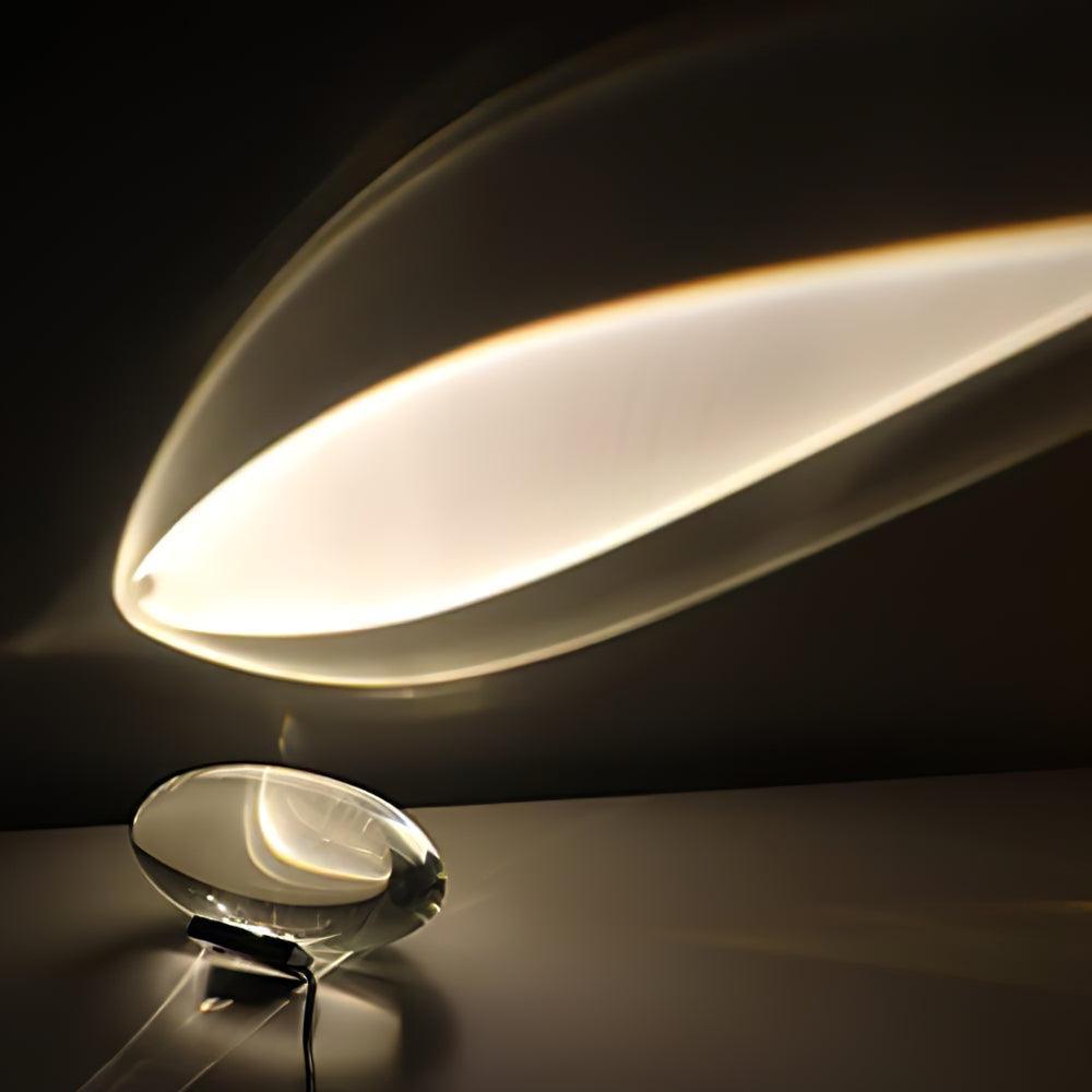 Vaelenoe | Skulpturel Oval Krystal Sten Bordlampe