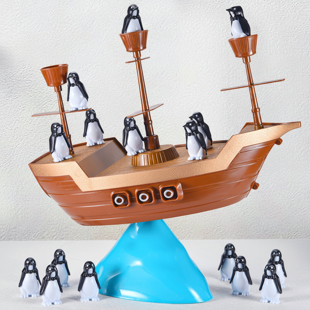 Vakkelvorn piratskib pingvin stable balance brætspil legetøjssæt