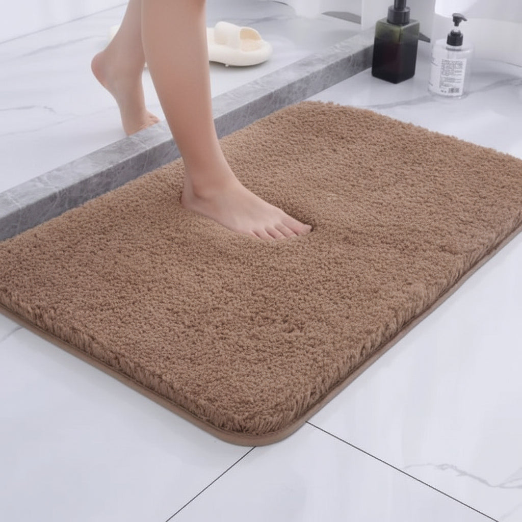 Ultra blød mikrofiber badeværelsesmåtte, absorberende og skridsikker
