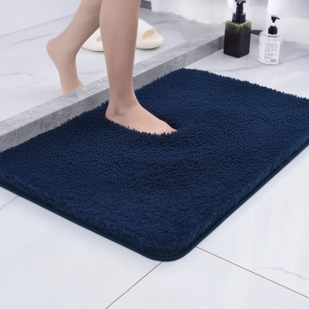 Ultra blød mikrofiber badeværelsesmåtte, absorberende og skridsikker