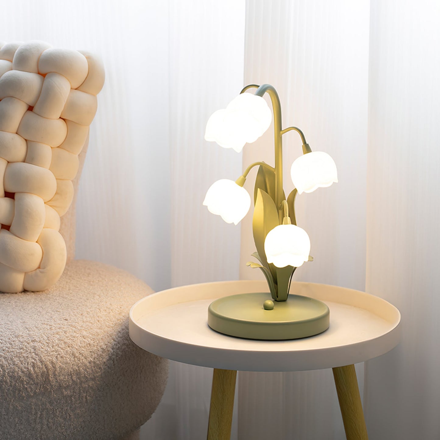 Tulipanformet Orchid Blomstret Bordlampe