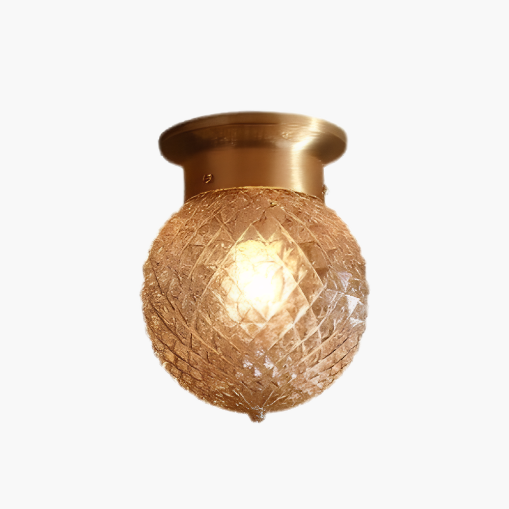 Belthrin | Ravfarvet glas rundet profil indbygningsloftslampe