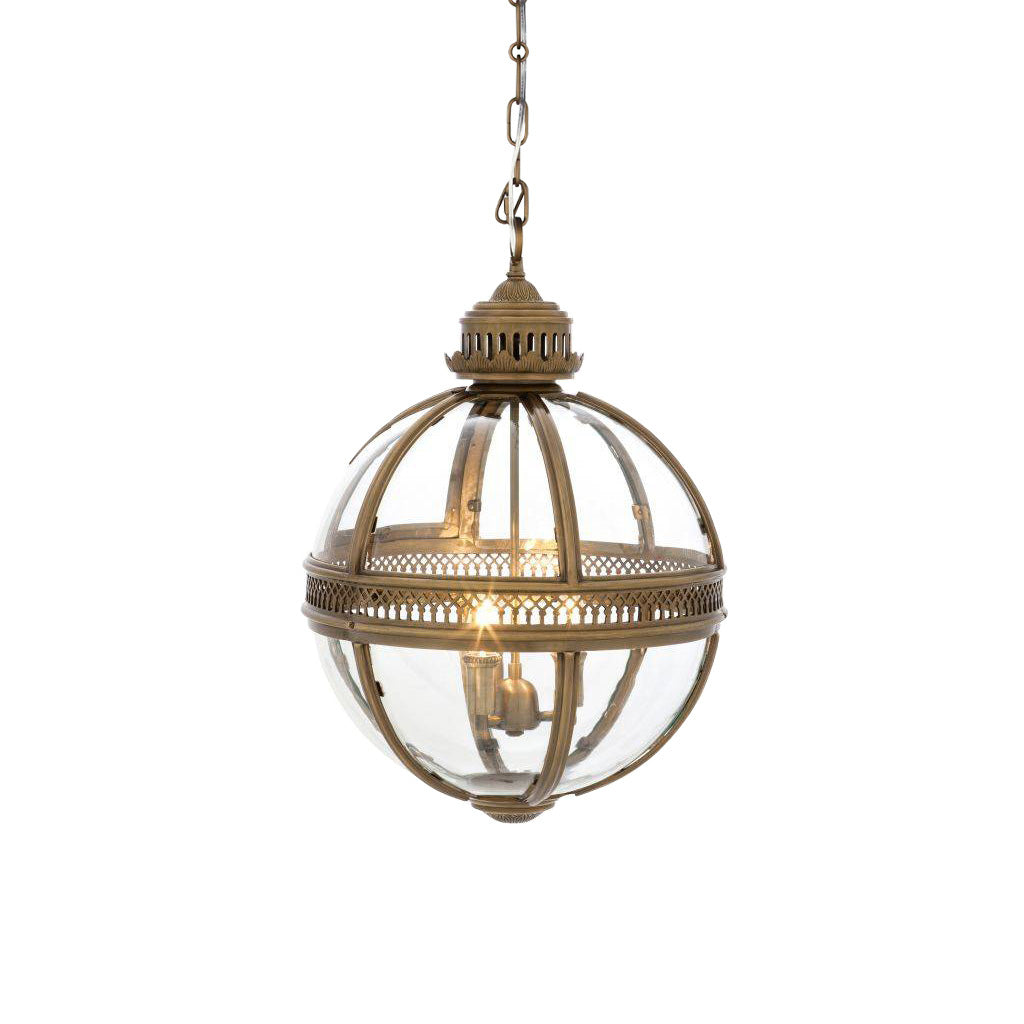 Vinse | Vintage sfærisk transparent glas pendellampe