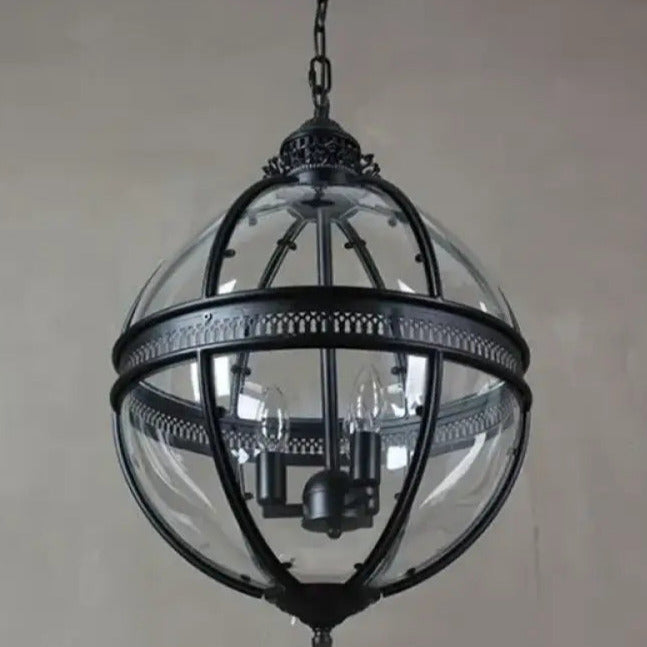 Vinse | Vintage sfærisk transparent glas pendellampe