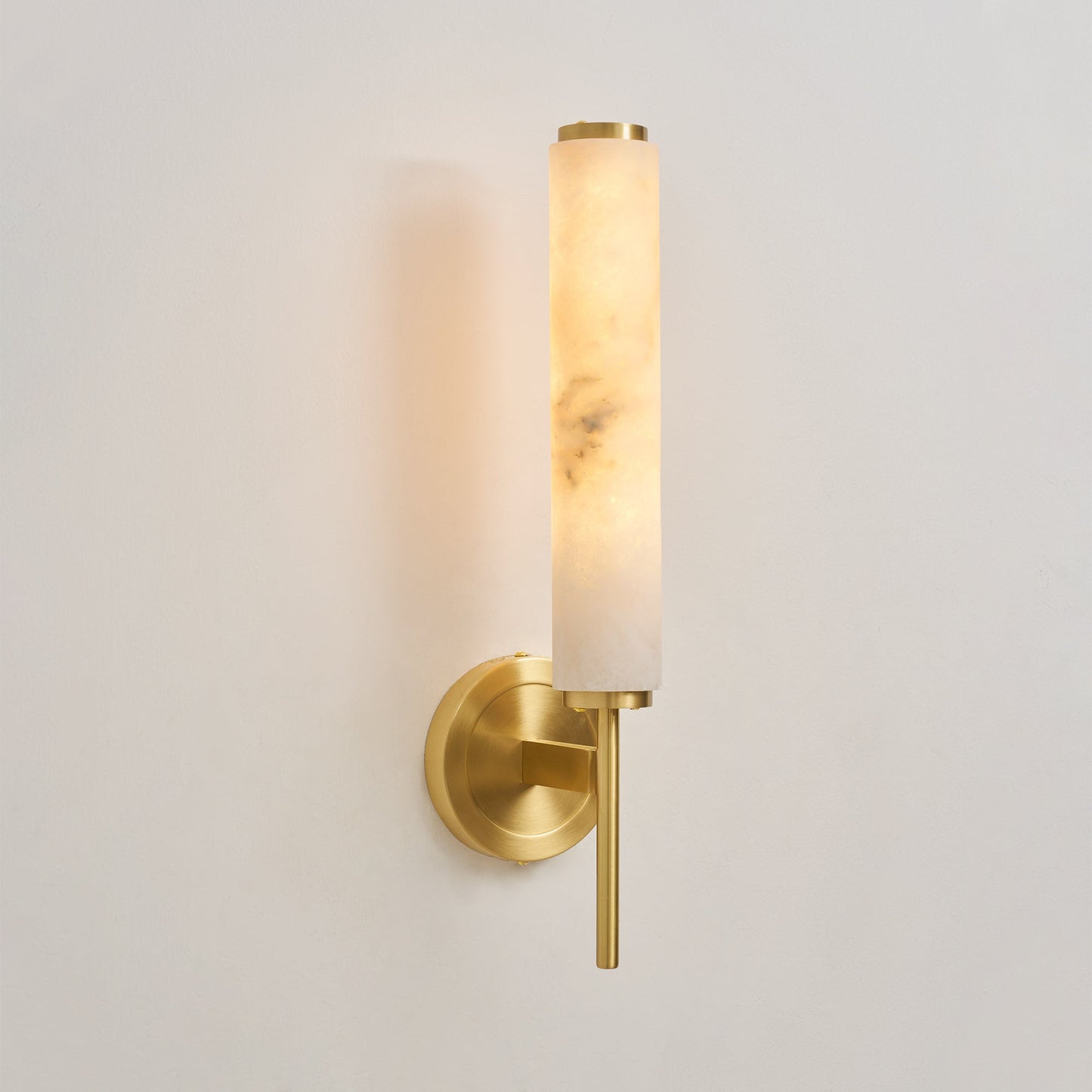 Kelsorim | Geometrisk minimalistisk alabaster cylinder væglampe