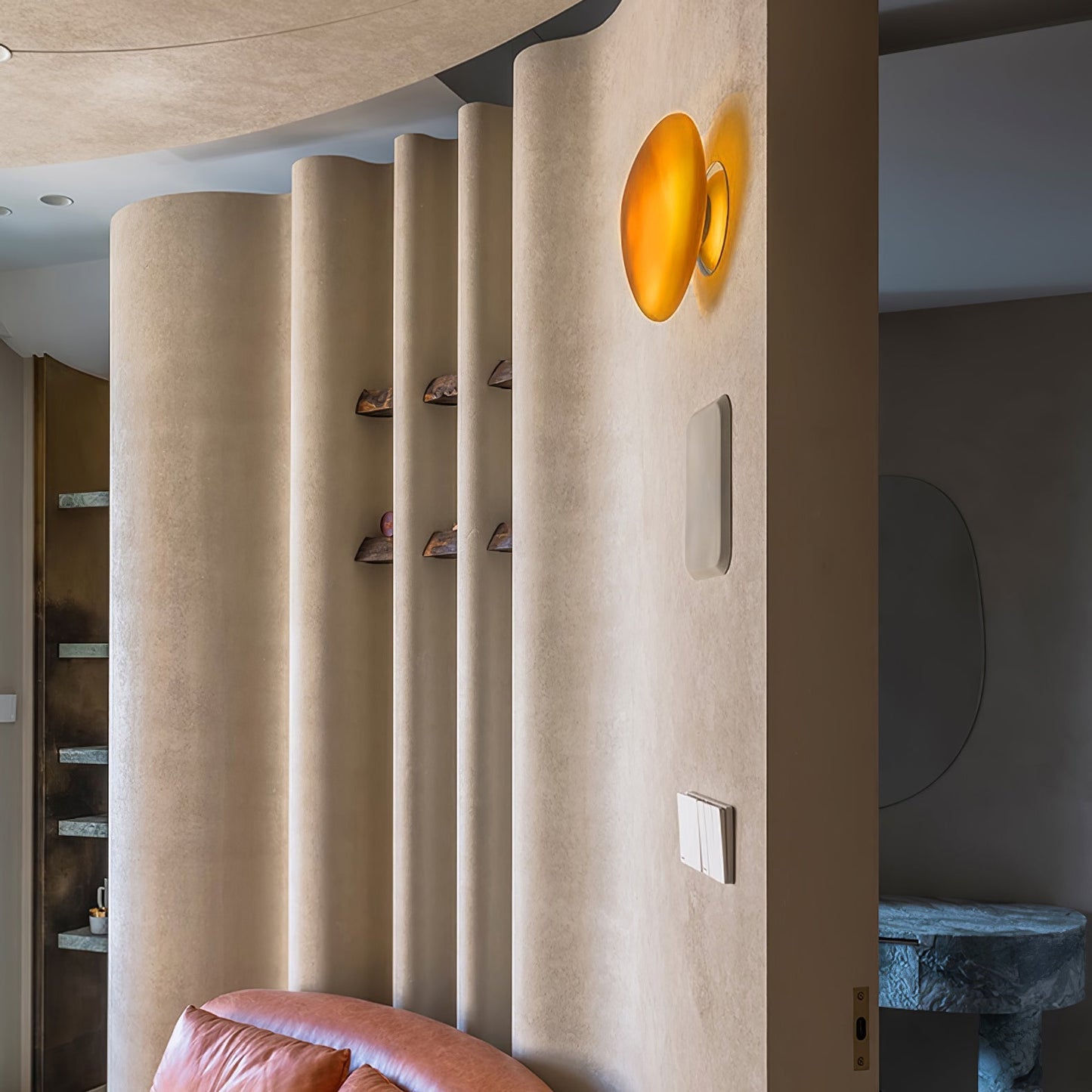 Caldrion | Håndblæst glas sten væglampe