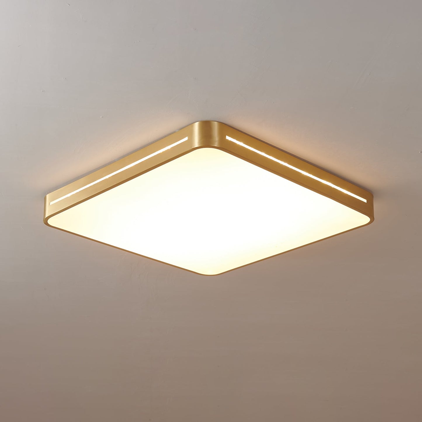 Isalun | Minimalistisk messing geometrisk indbygget loftslampe
