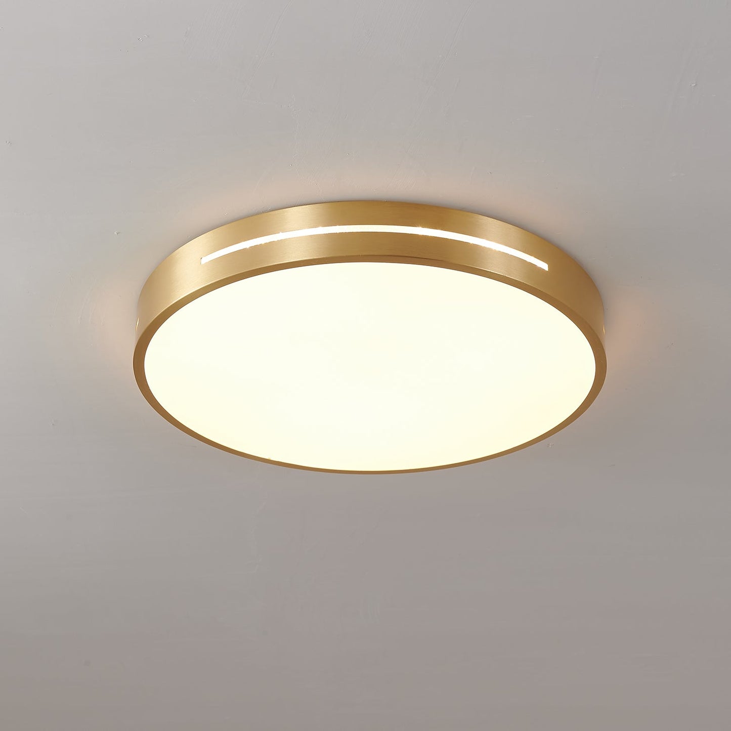 Isalun | Minimalistisk messing geometrisk indbygget loftslampe