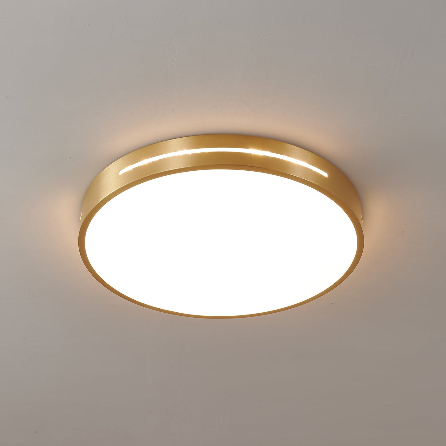 Isalun | Minimalistisk messing geometrisk indbygget loftslampe