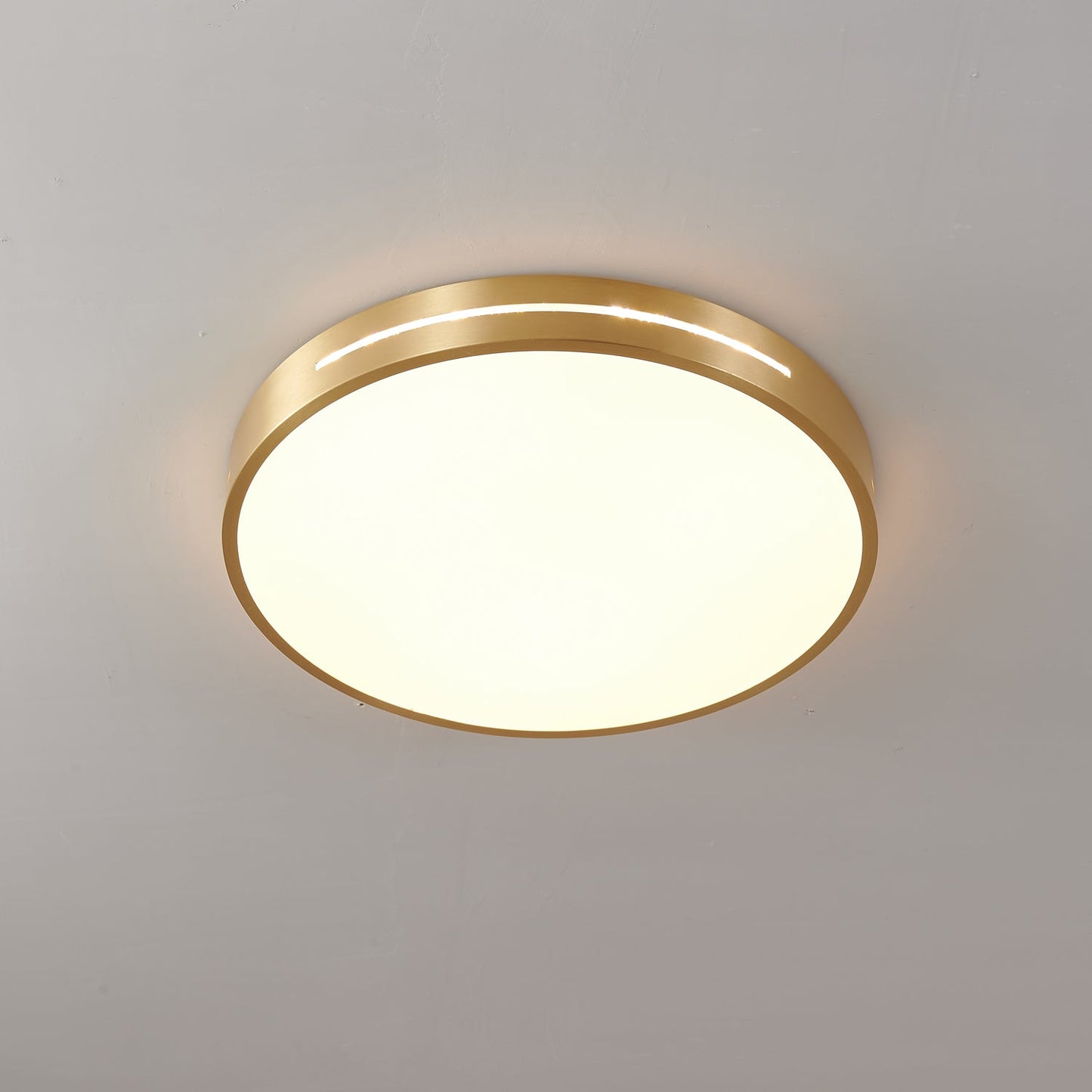Isalun | Minimalistisk messing geometrisk indbygget loftslampe