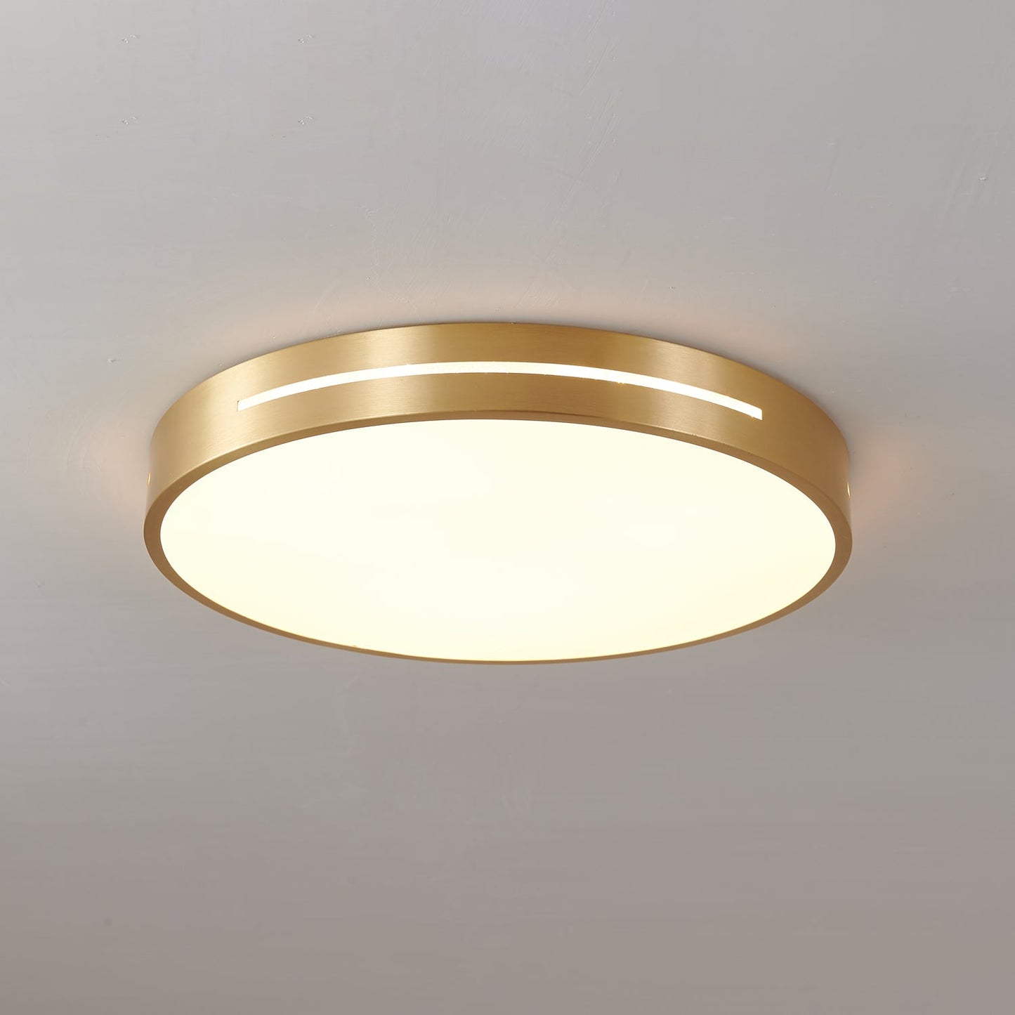 Isalun | Minimalistisk messing geometrisk indbygget loftslampe