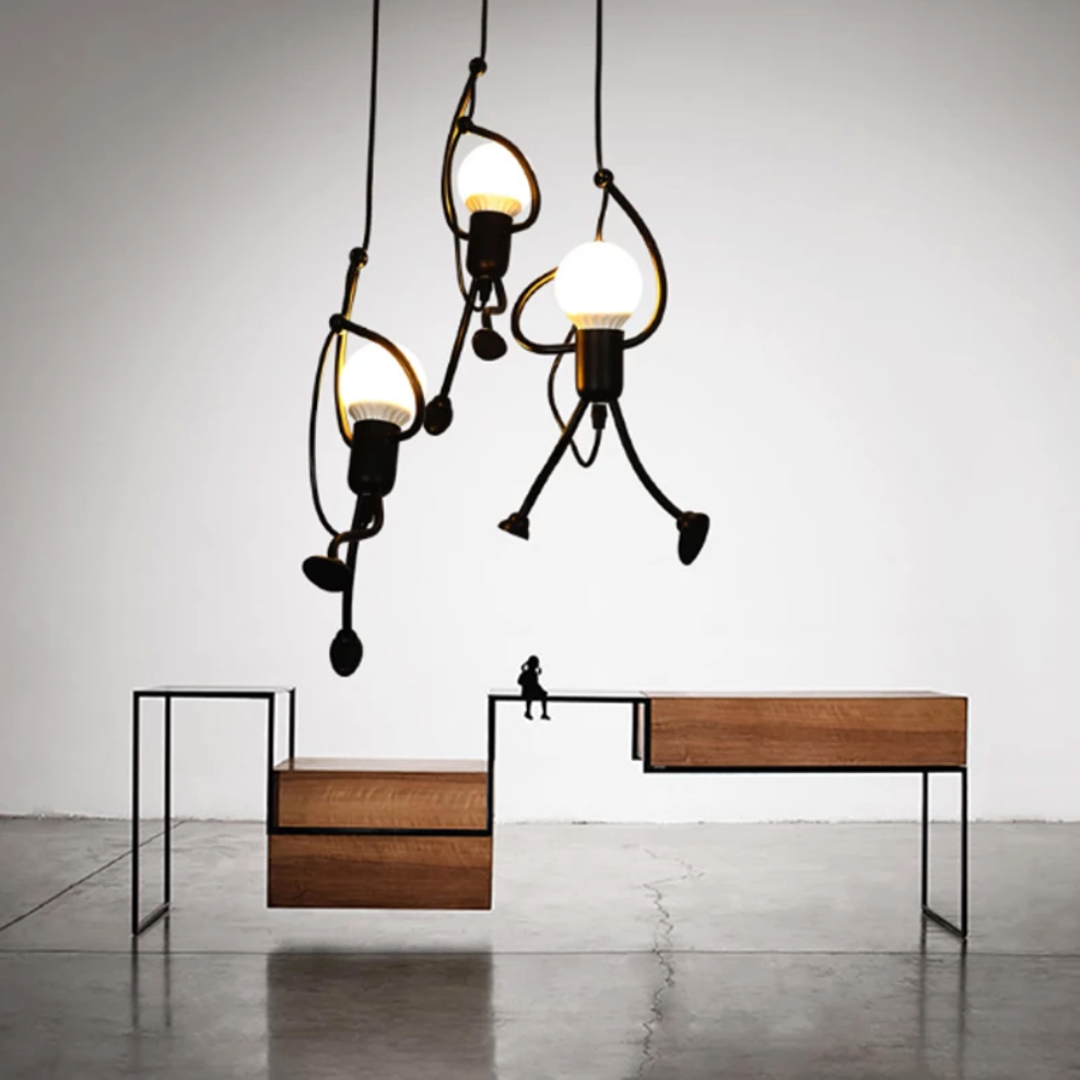 Kryntoch | Industriel Silhuet Menneskelig Form Art Deco Loftlampe