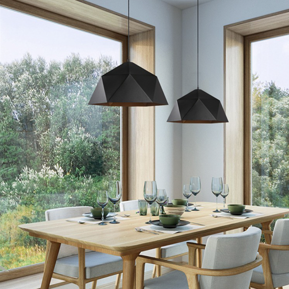Veldoran | Ribbet geometrisk kegle industriel metal pendellampe