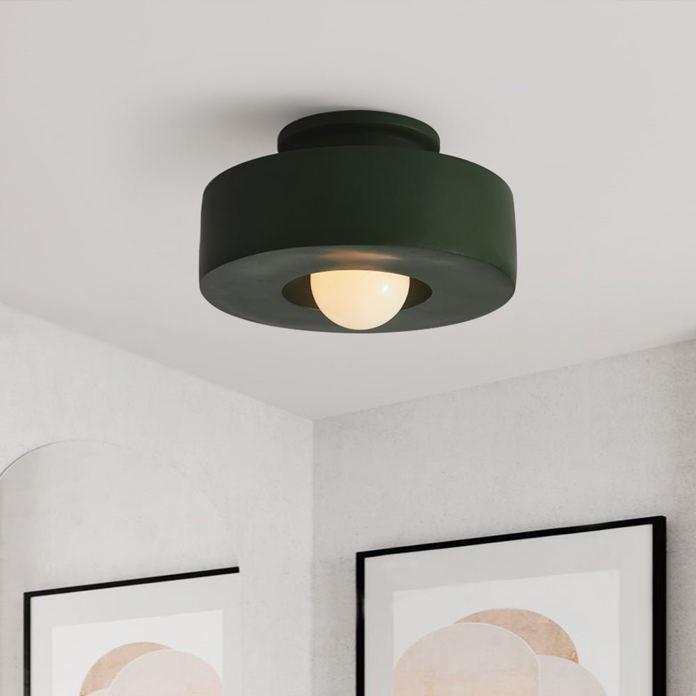 Nordisk geometrisk cylindrisk keramisk stil mat loftlampearmatur