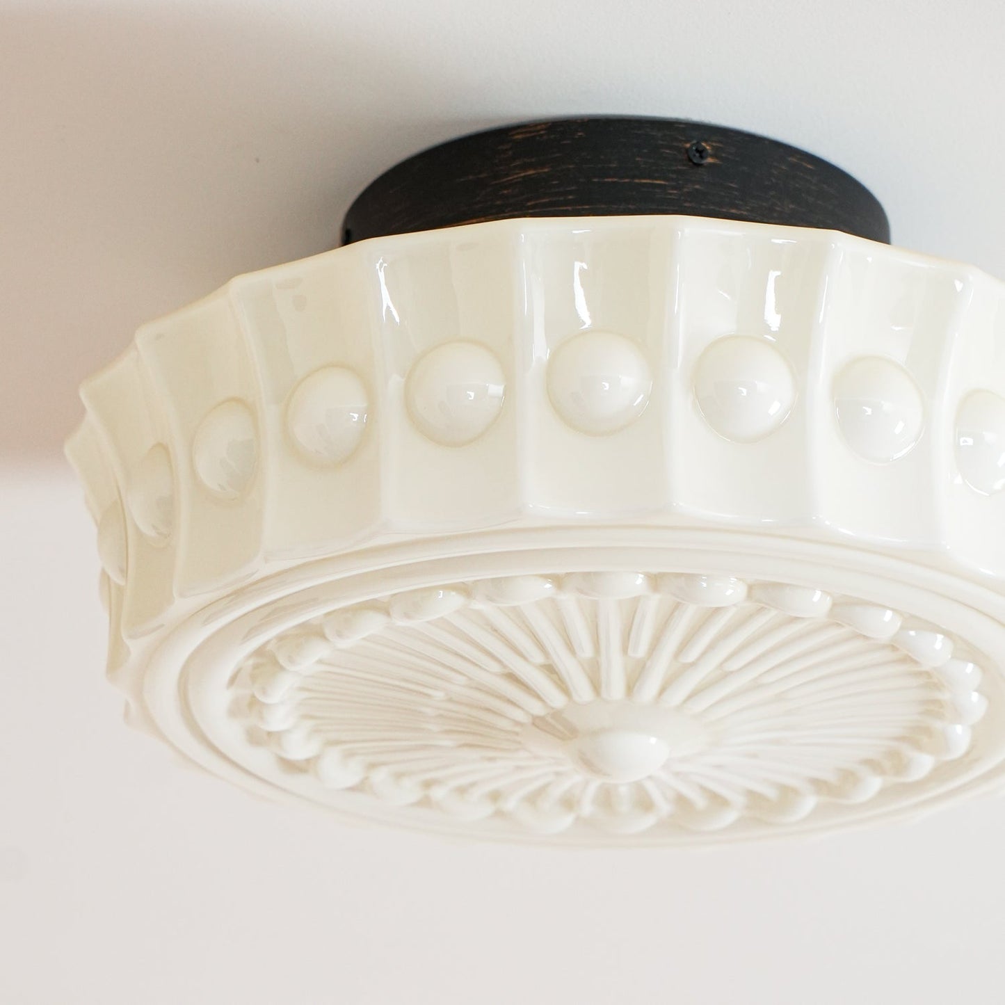 Solvendi | Minimalistisk geometrisk glas skål semi-flush loftslampe