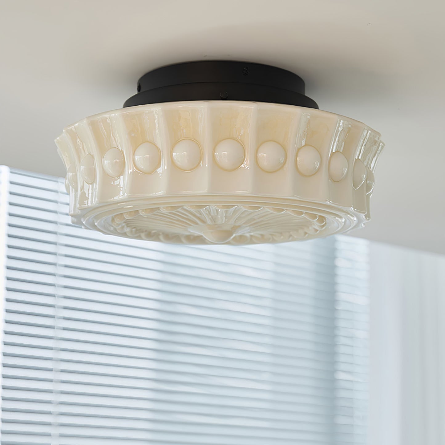 Solvendi | Minimalistisk geometrisk glas skål semi-flush loftslampe