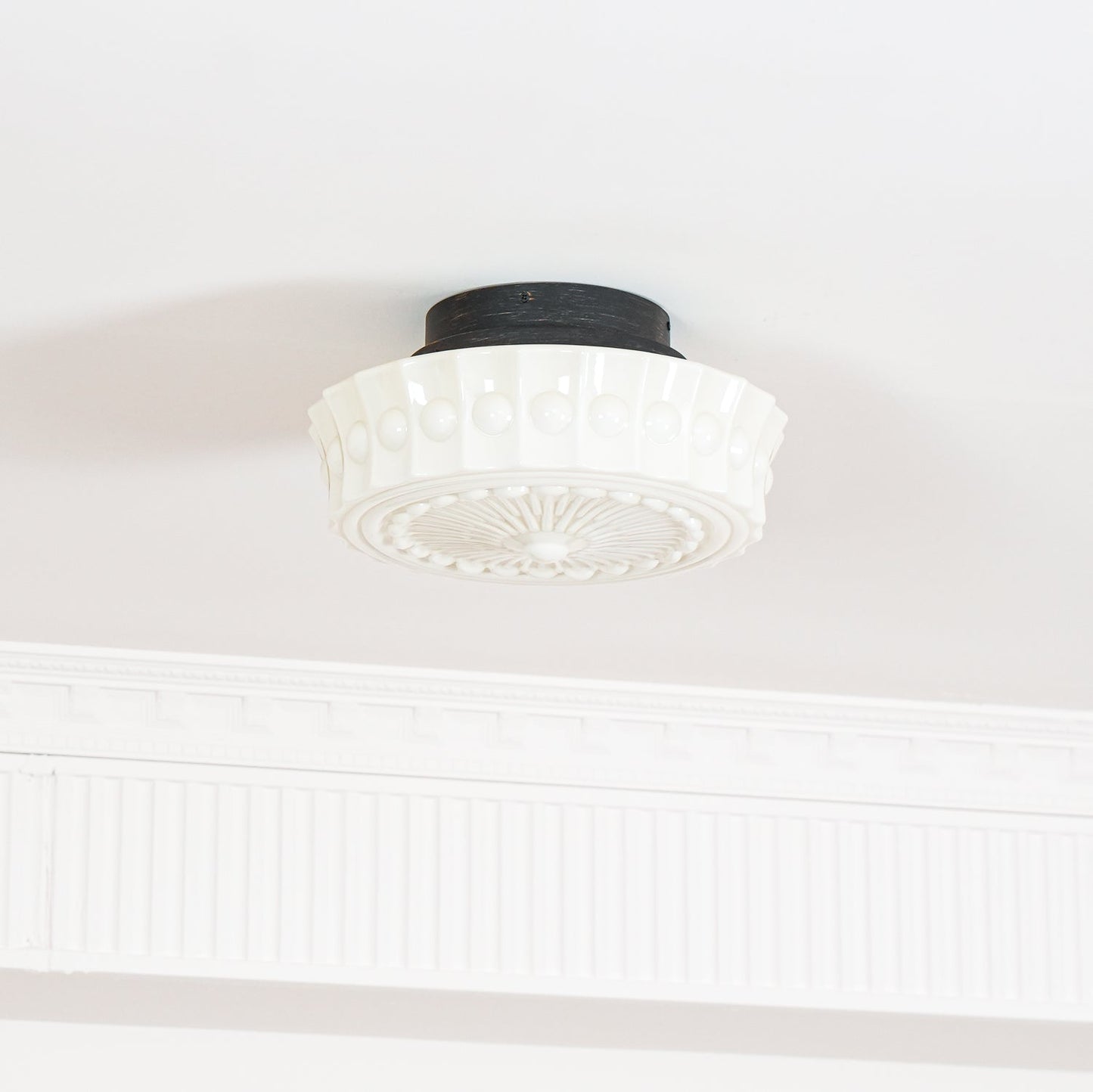 Solvendi | Minimalistisk geometrisk glas skål semi-flush loftslampe