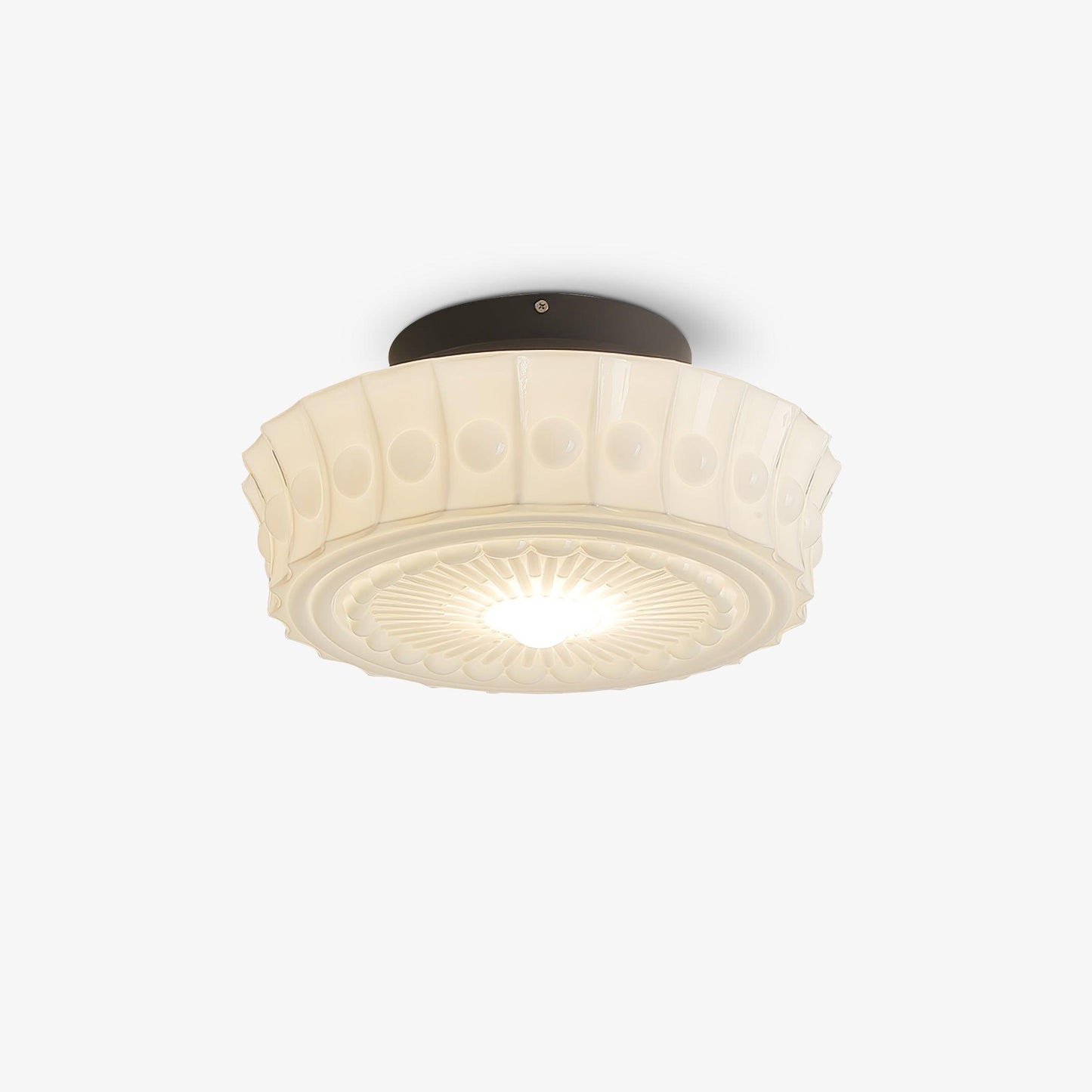 Solvendi | Minimalistisk geometrisk glas skål semi-flush loftslampe