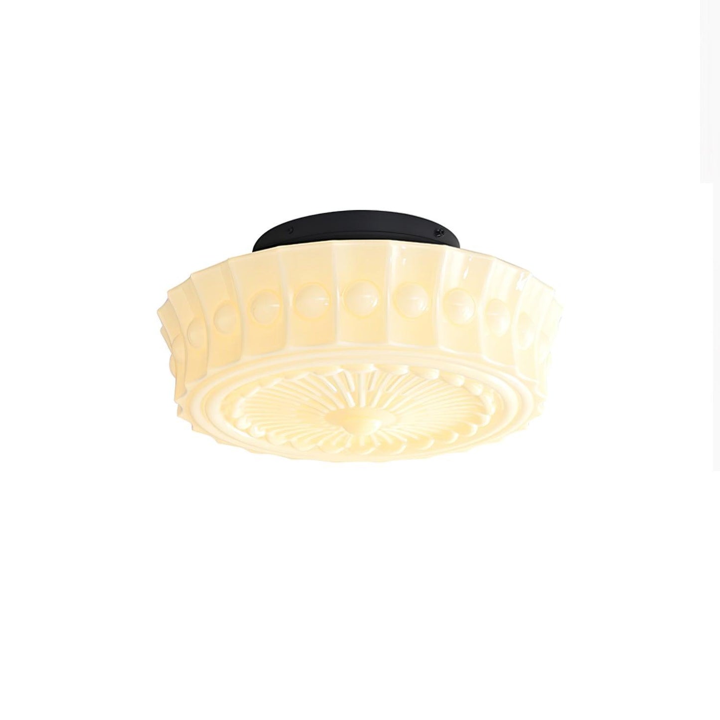 Solvendi | Minimalistisk geometrisk glas skål semi-flush loftslampe