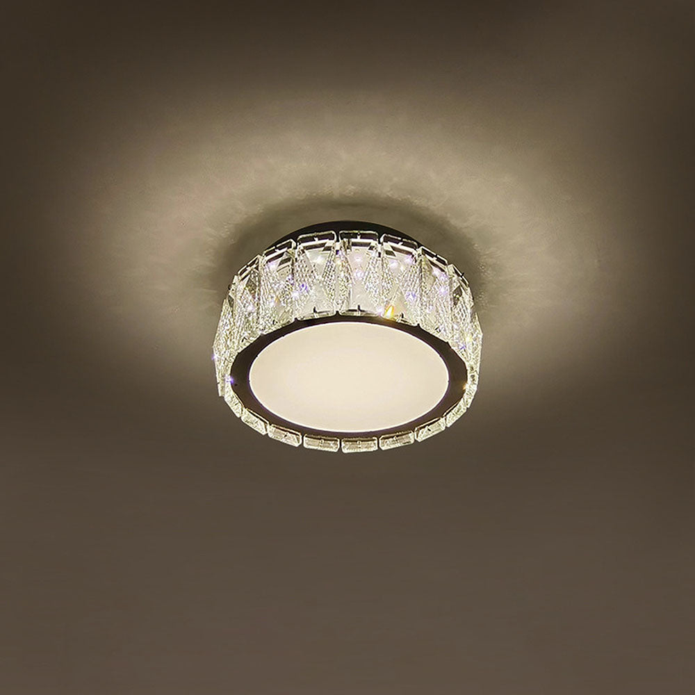 Crysta | Luksuriøs rund krystal flush mount loftslampe