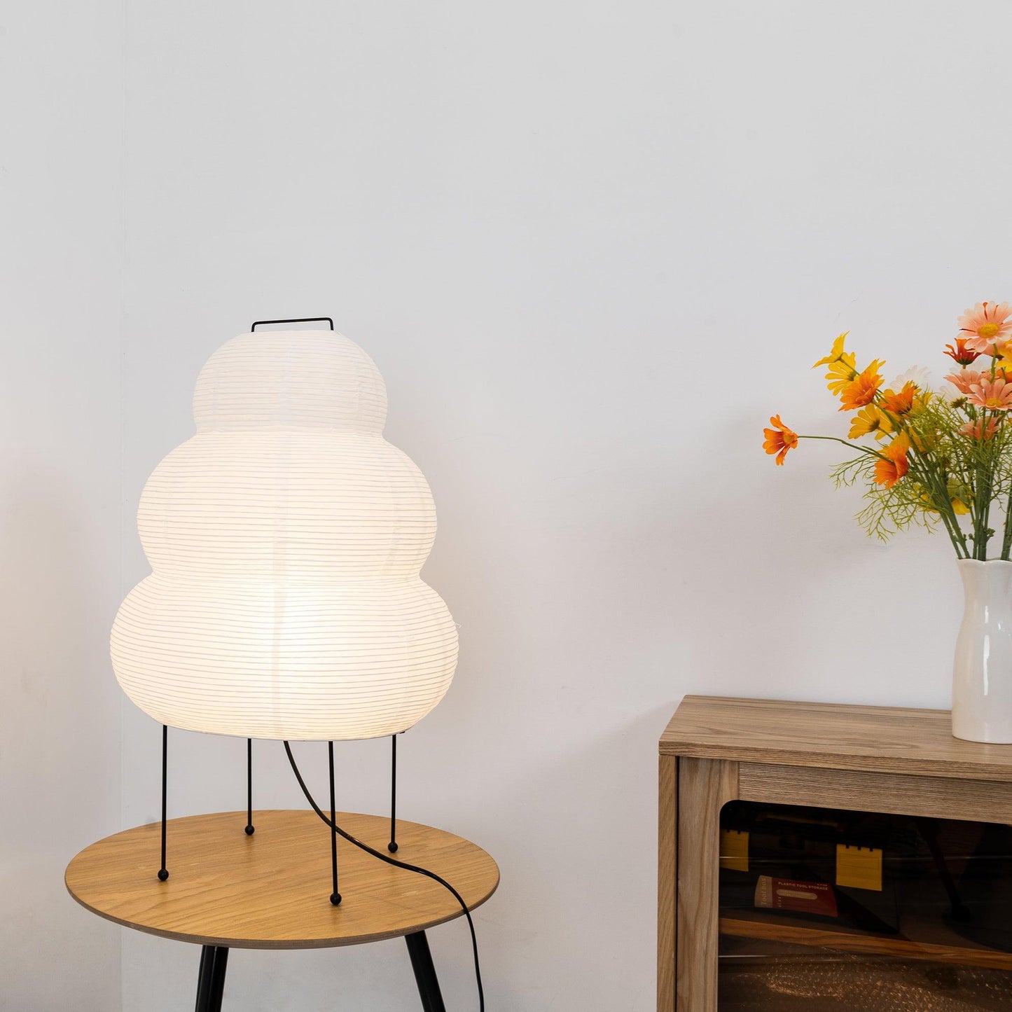 Kryntaleo | Japansk Ribbede Bambus Silhuet Oriental Accent Bordlampe
