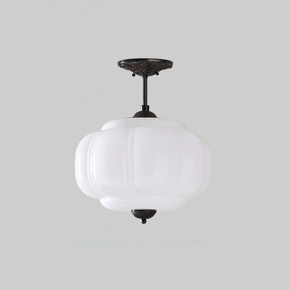 Vallis | Elegant rillede glas semi-indbygget loftslampe