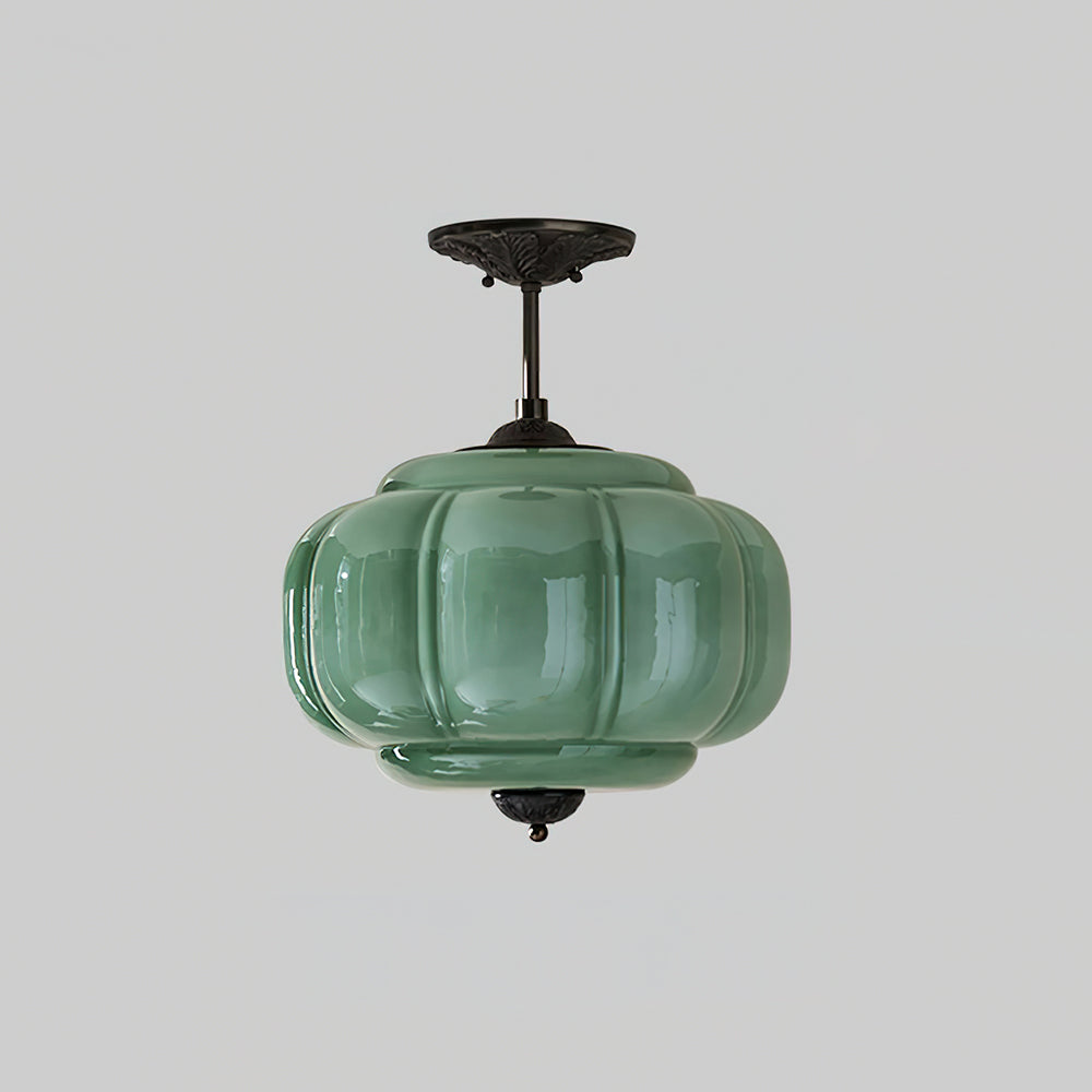 Vallis | Elegant rillede glas semi-indbygget loftslampe