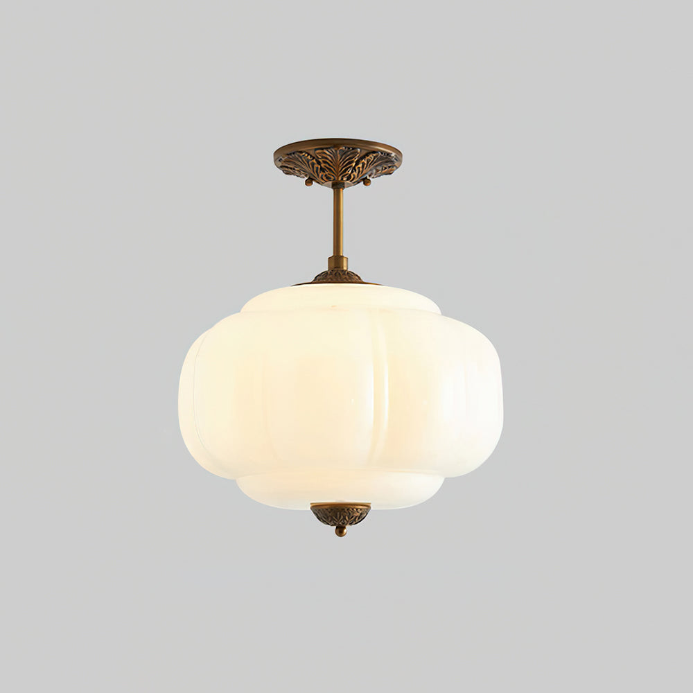 Vallis | Elegant rillede glas semi-indbygget loftslampe